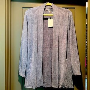 New with Tags (!) Barefoot Dreams Cozy Chic Ultralite Open Cardigan in Dusk